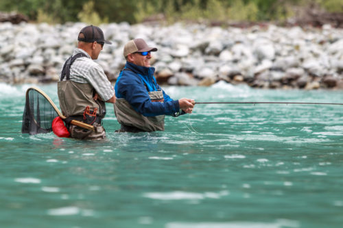 Guide coaching a new angler