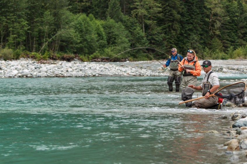 Fly fishing for big bull trout