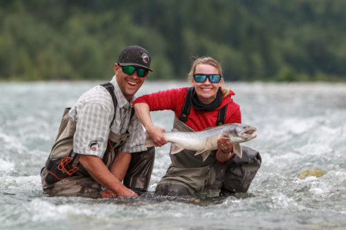 big bull trout caught fly fishing near Whistler